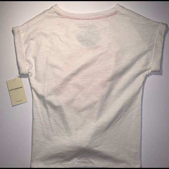 Lucky brand Girls Short Sleeve Top Cream S… - Picture 2 of 3